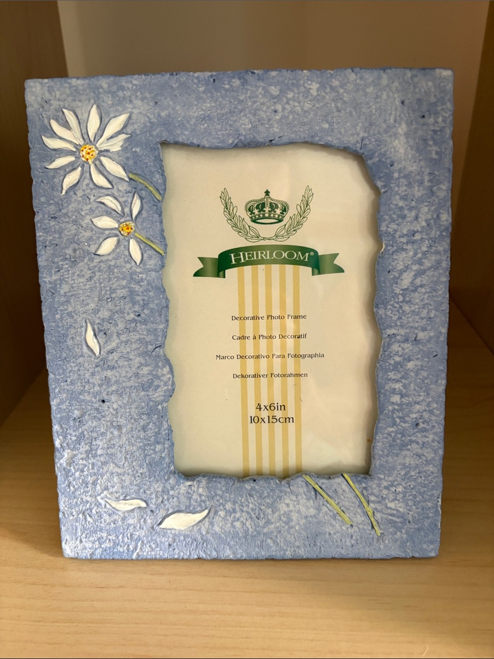Heirloom Light Blue Floral 4x6in Decorative Photo Frame